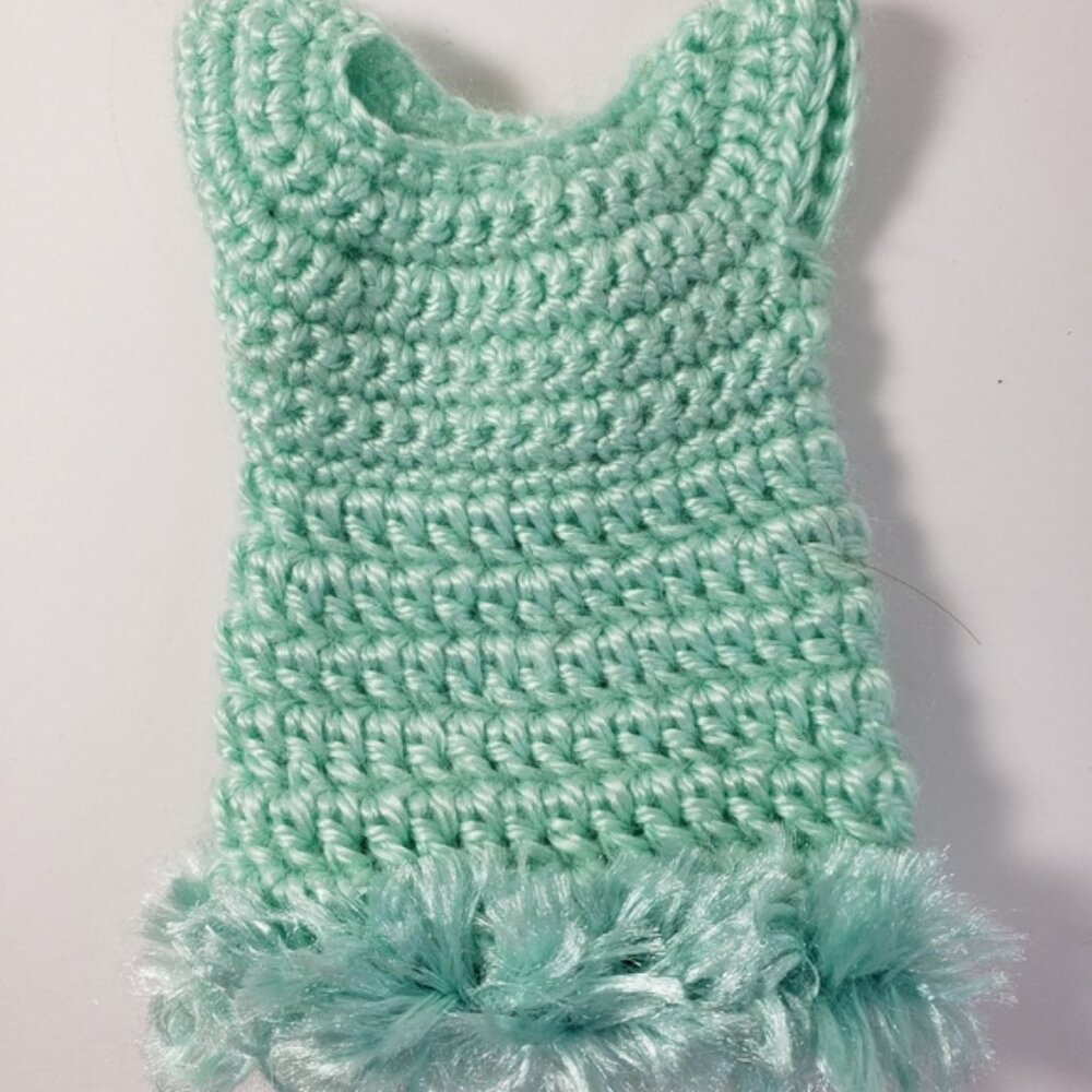 Mint Green Crochet Doll Dress